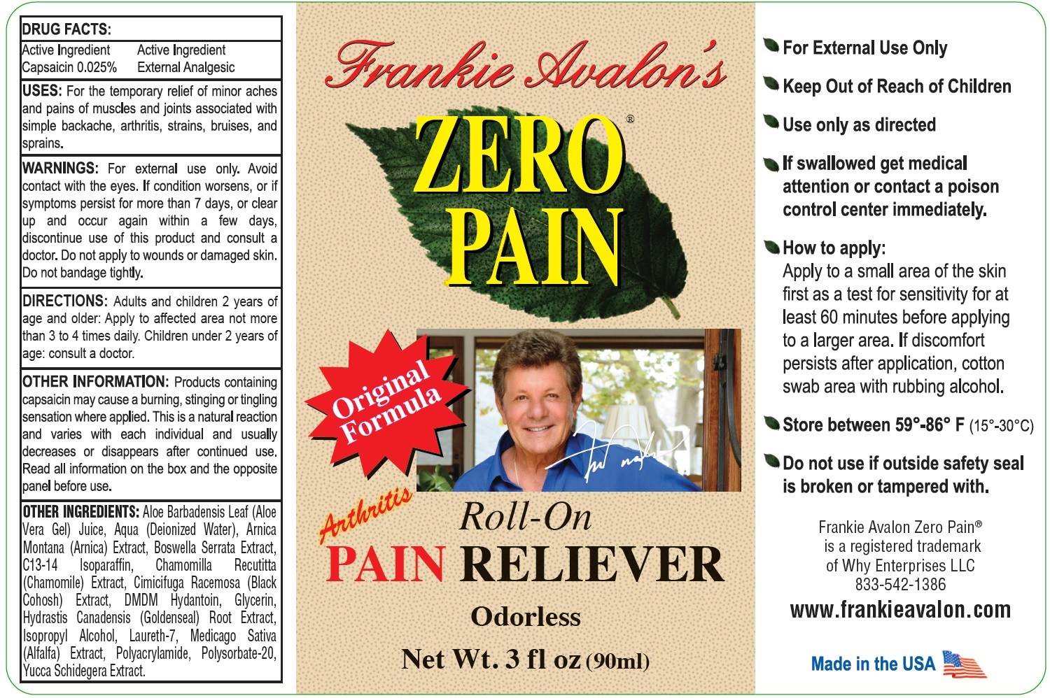 Pill image for Frankie Avalon's Zero Pain Roll-on Pain Reliever