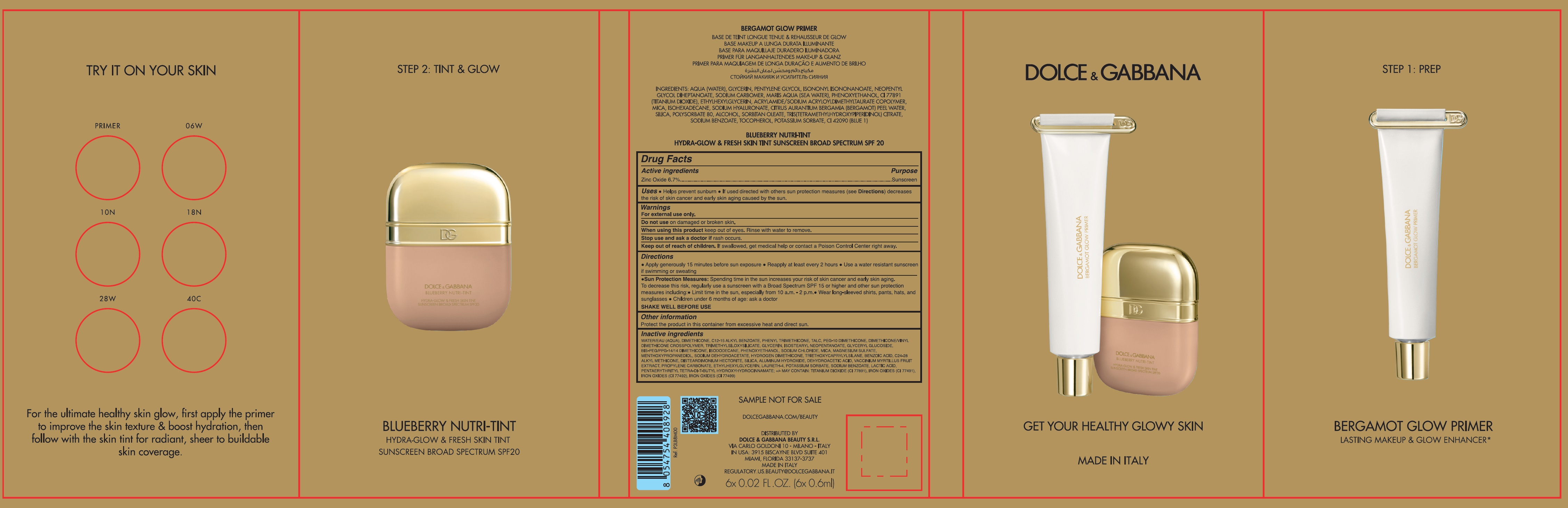 Pill image for dolce & gabbana get your healthy glowy skin bergamot glow primer blueberry nutri-tint