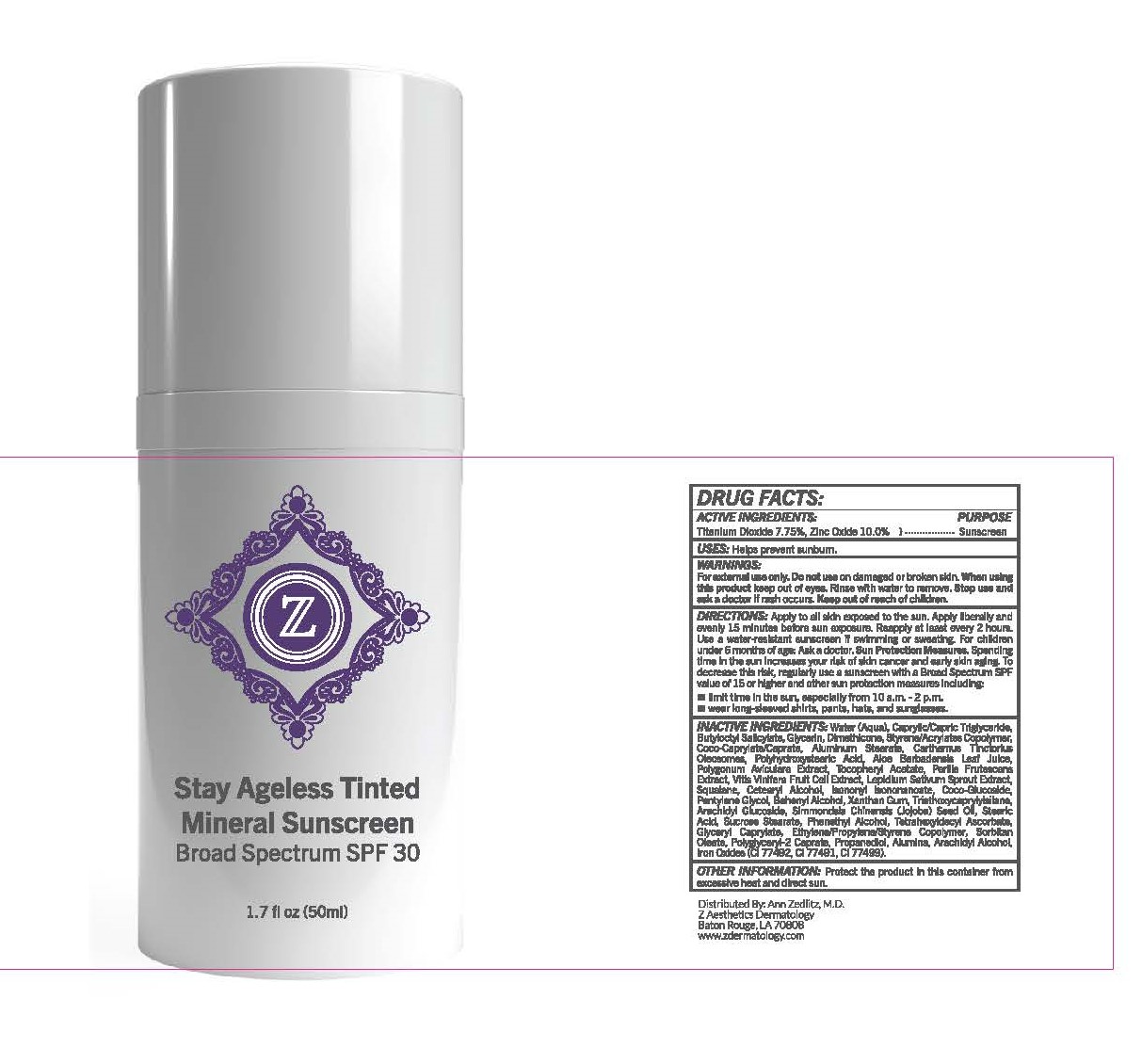 Pill image for Stay Ageless Tinted Mineral Sunscreen Broad Spectrum Spf 30