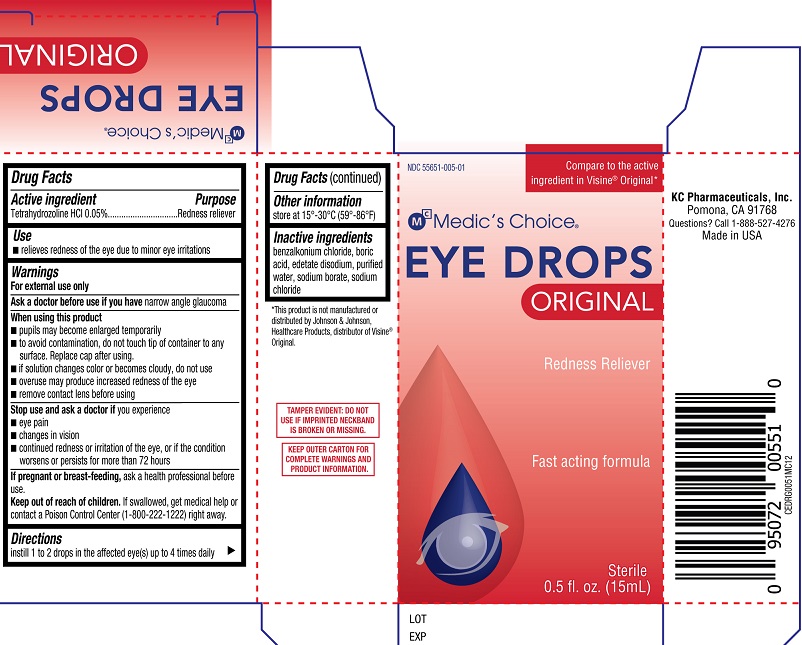 Pill image for Medic's Choice Eye Drops Original Redness Reliever