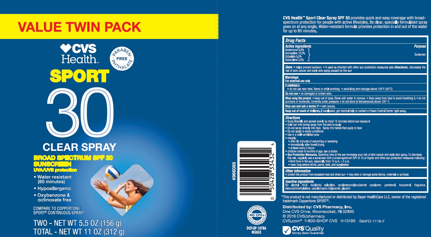 Pill image for cvs health sport spf 30 clear spray