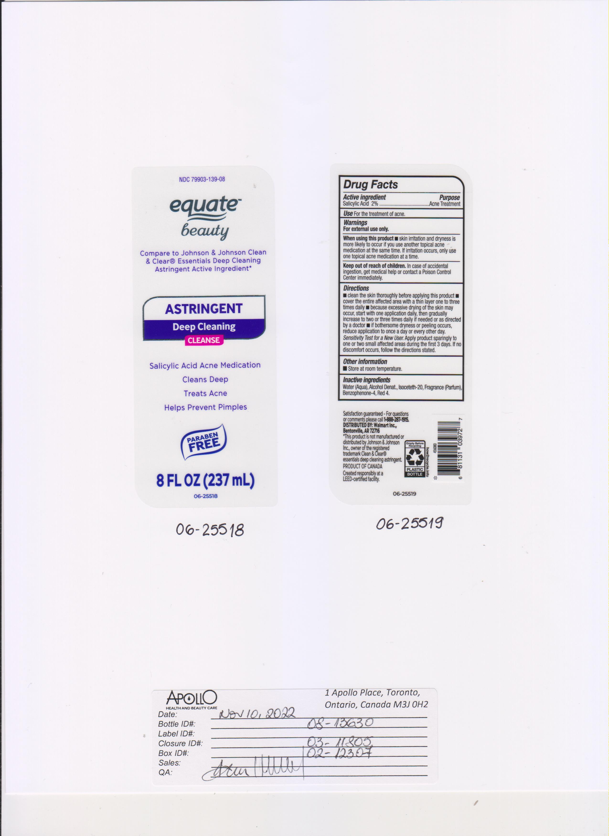 Pill image for Ndc- 79903-139, Astringent Deep Cleaning