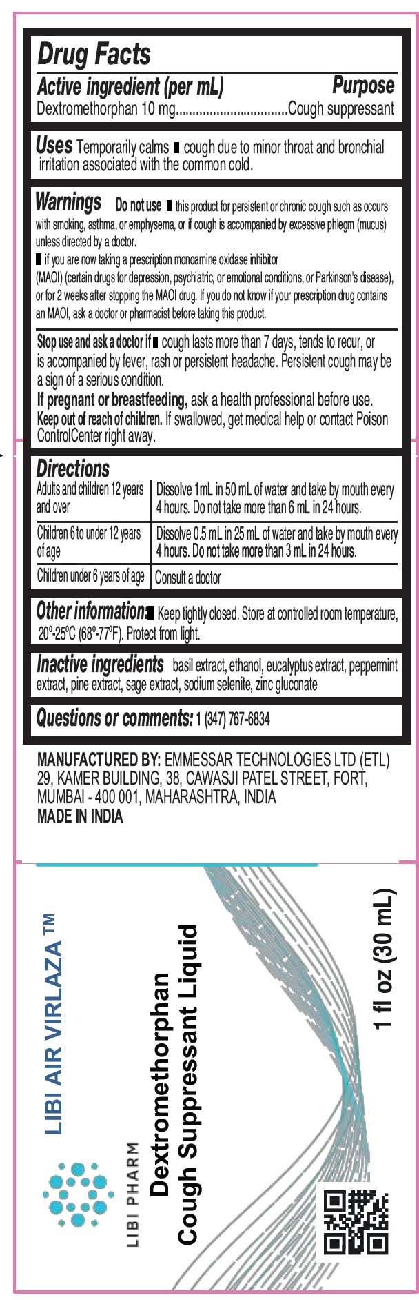 Pill image for Libi Air Virlaza Dextromethorphan Cough Suppressant Liquid