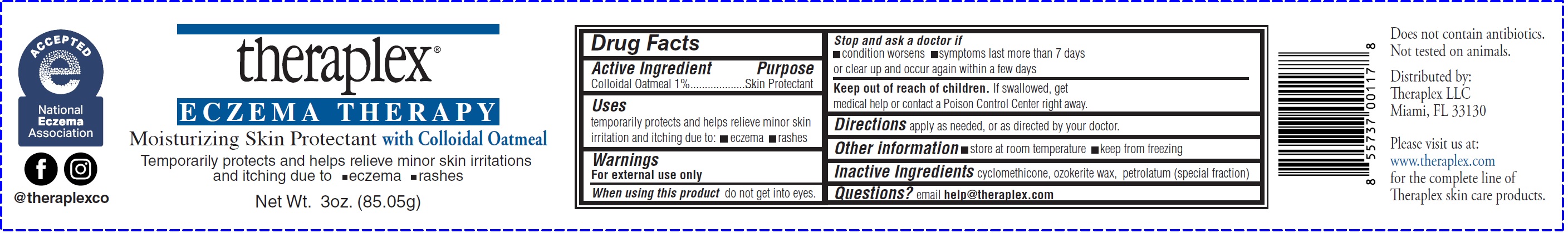Pill image for Theraplex Eczema Therapy Moisturizing Skin Protectant With Colloidal Oatmeal