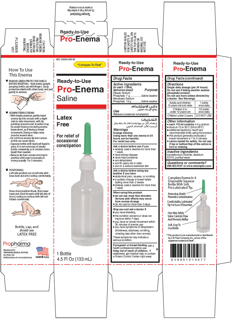 Pill image for pro-enema single saline enema