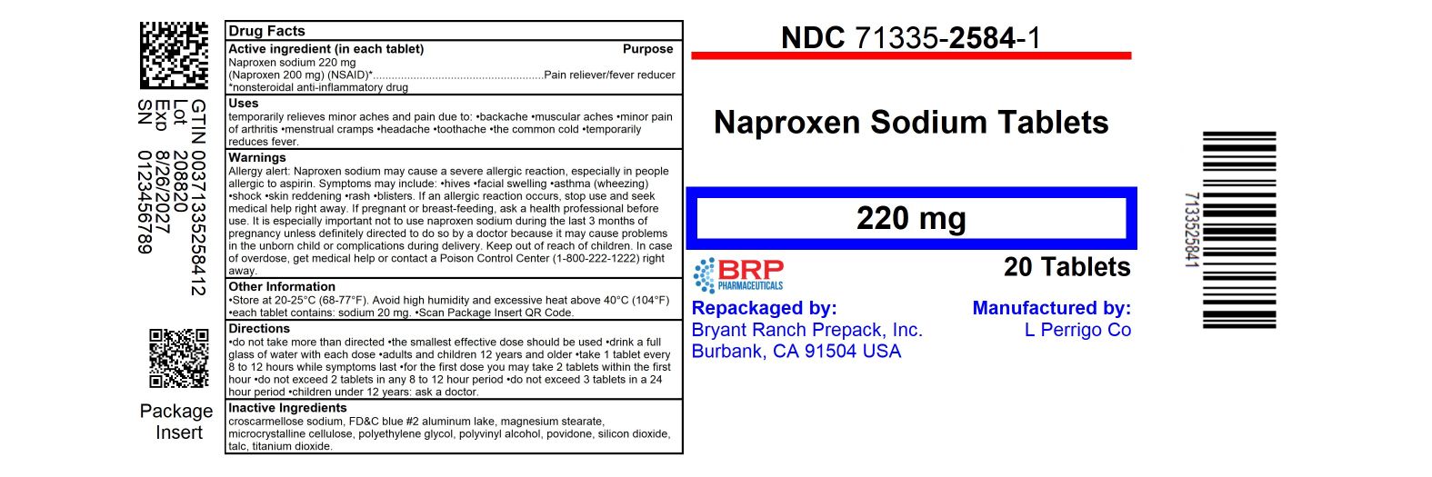 Pill image for Perrigo Naproxen Sodium Drug Facts