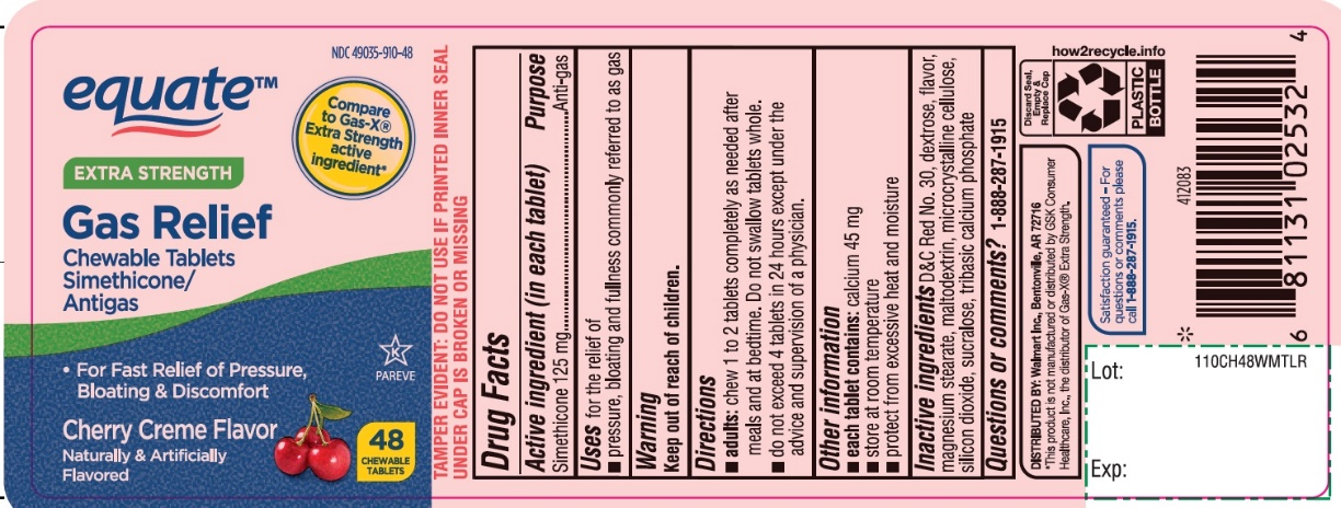 Pill image for Equate Extra Strength Gas Relief 48 Chewable Tablets