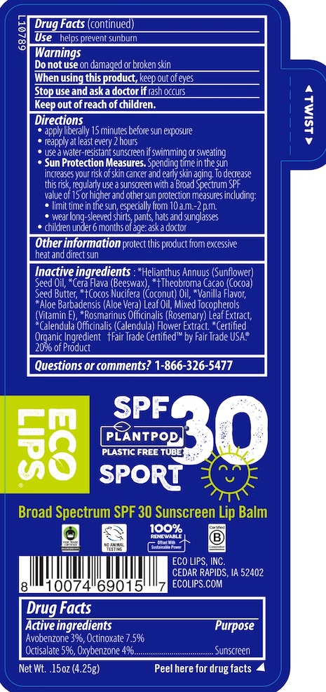 Pill image for 01015 - 01127 Eco Lips Plant Pod Lip Balm Sport Spf 30