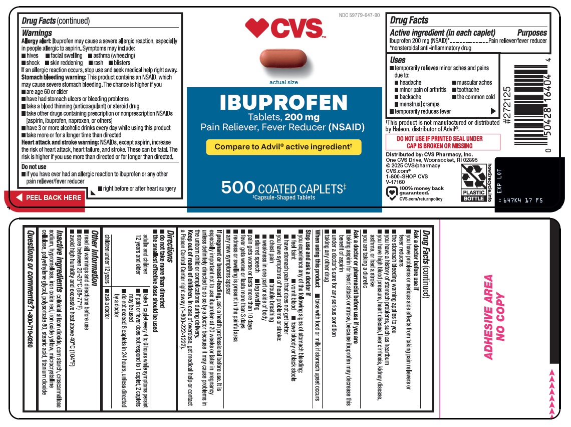Pill image for Cvs Pharmacy, Inc. Ibuprofen Tablets Drug Facts