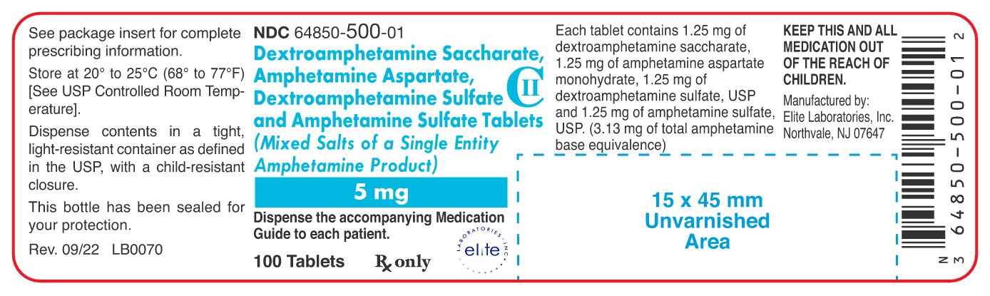 Pill image for dextroamphetamine saccharate, amphetamine aspartate monohydrate, dextroamphetamine sulfate and amphetamine sulfate tablets