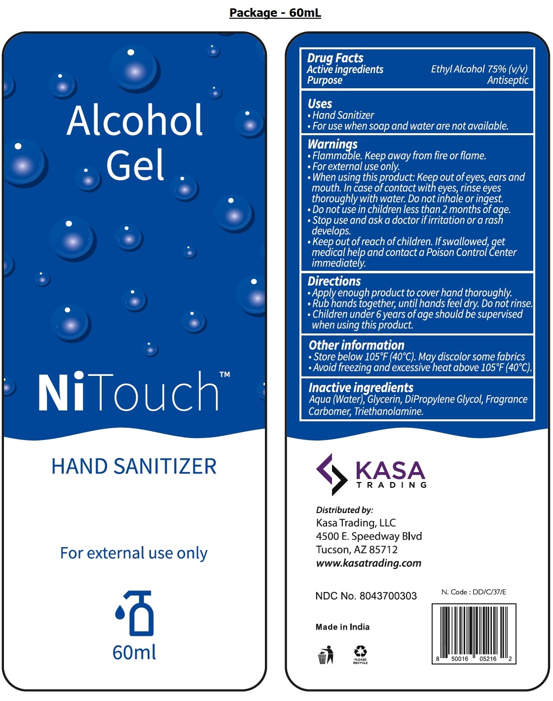 Pill image for Nitouch Alcohol Gel Hand Sanitizer 