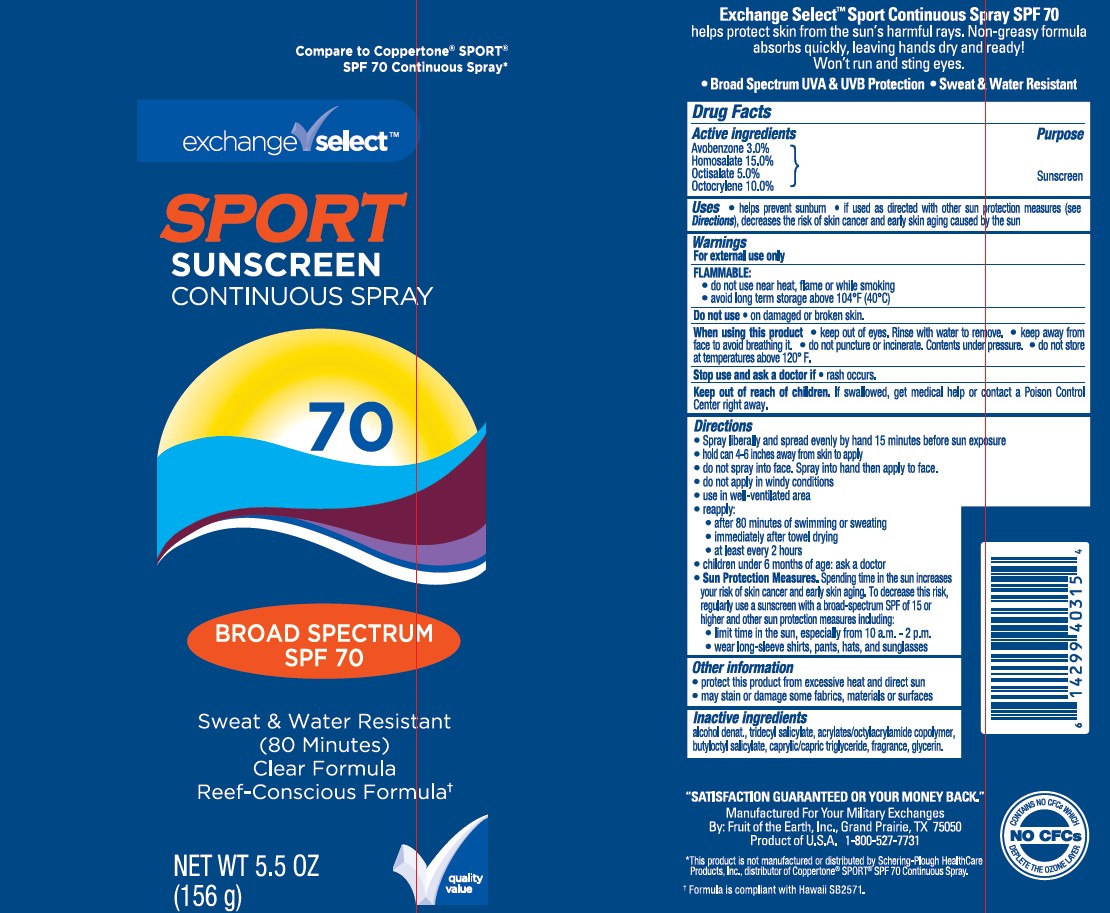 Pill image for Exchange Select Sport Sunscreen Continuous Spray Spf 70