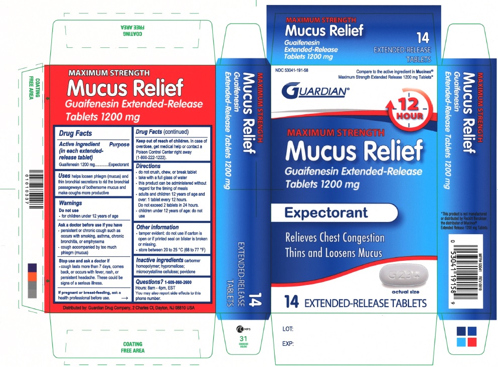Pill image for mucus relief guaifenesin extended-release tablets 600 mg and 1200 mg