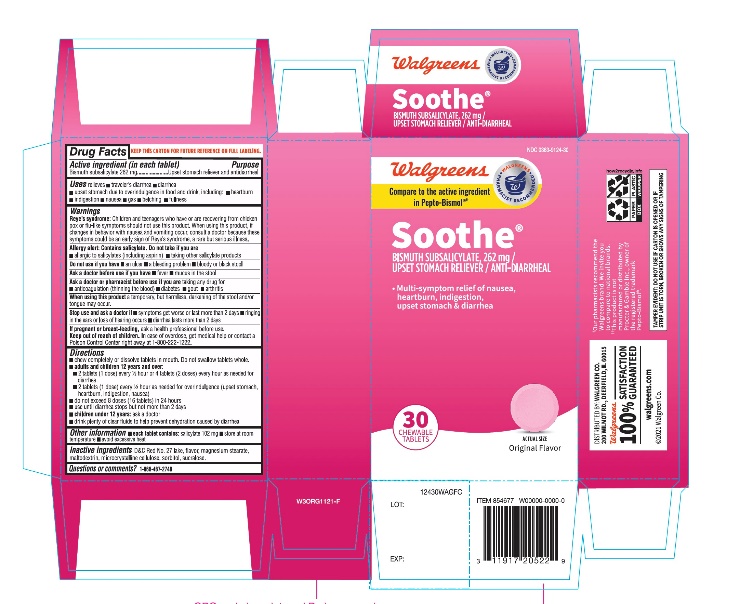 Pill image for Walgreen Soothe Bismuth Subsalicylate Chewable Tablets