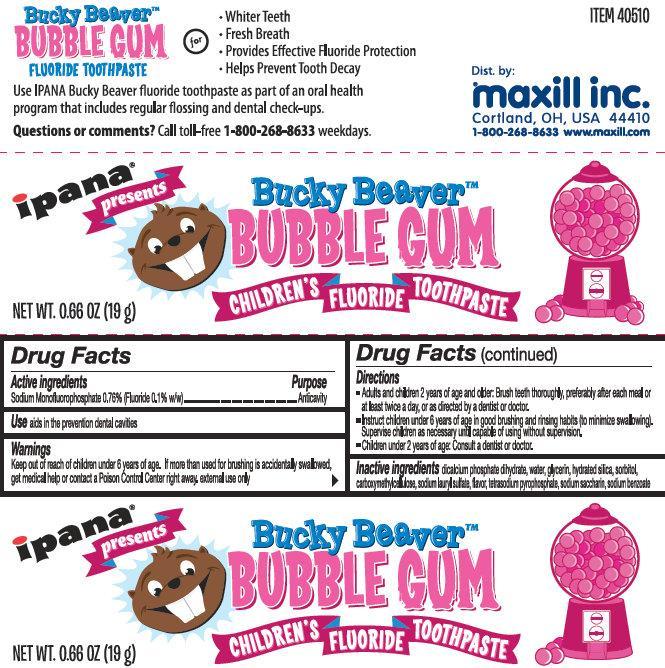 Pill image for Ipana Bucky Beaver Bubble Gum Children's Fluoride Toothpaste