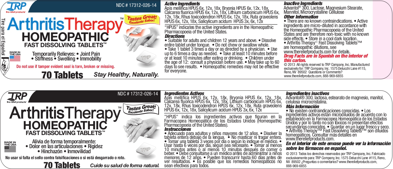 Pill image for Arthritis Therapy Homeopathic Fast Dissolving Tablets