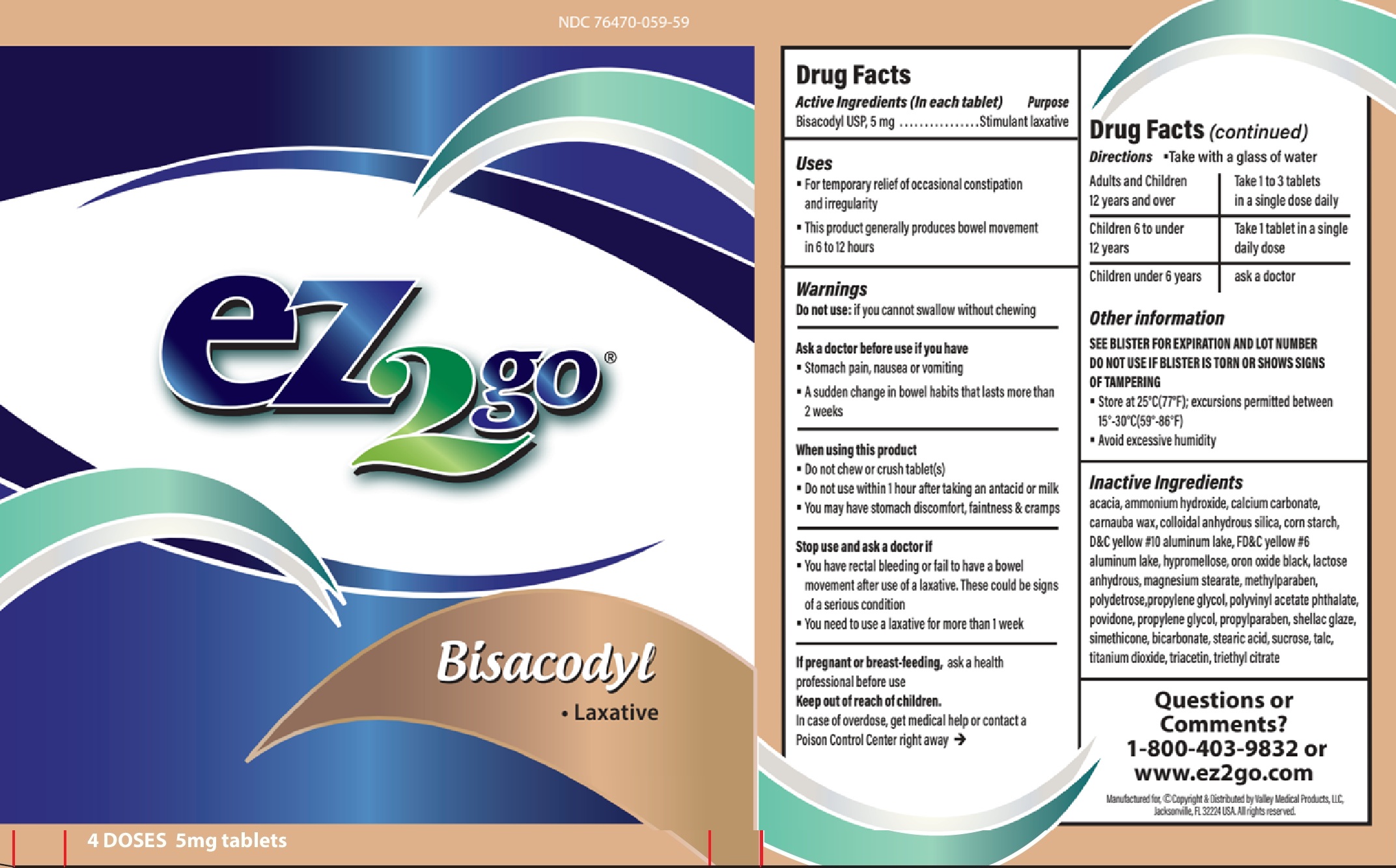Pill image for Ez2go Laxative Bisacodyl