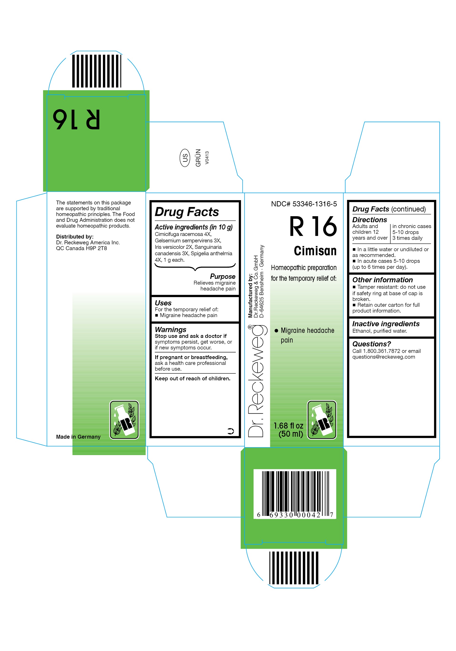 Pill image for dr. reckeweg r16 cimisan
