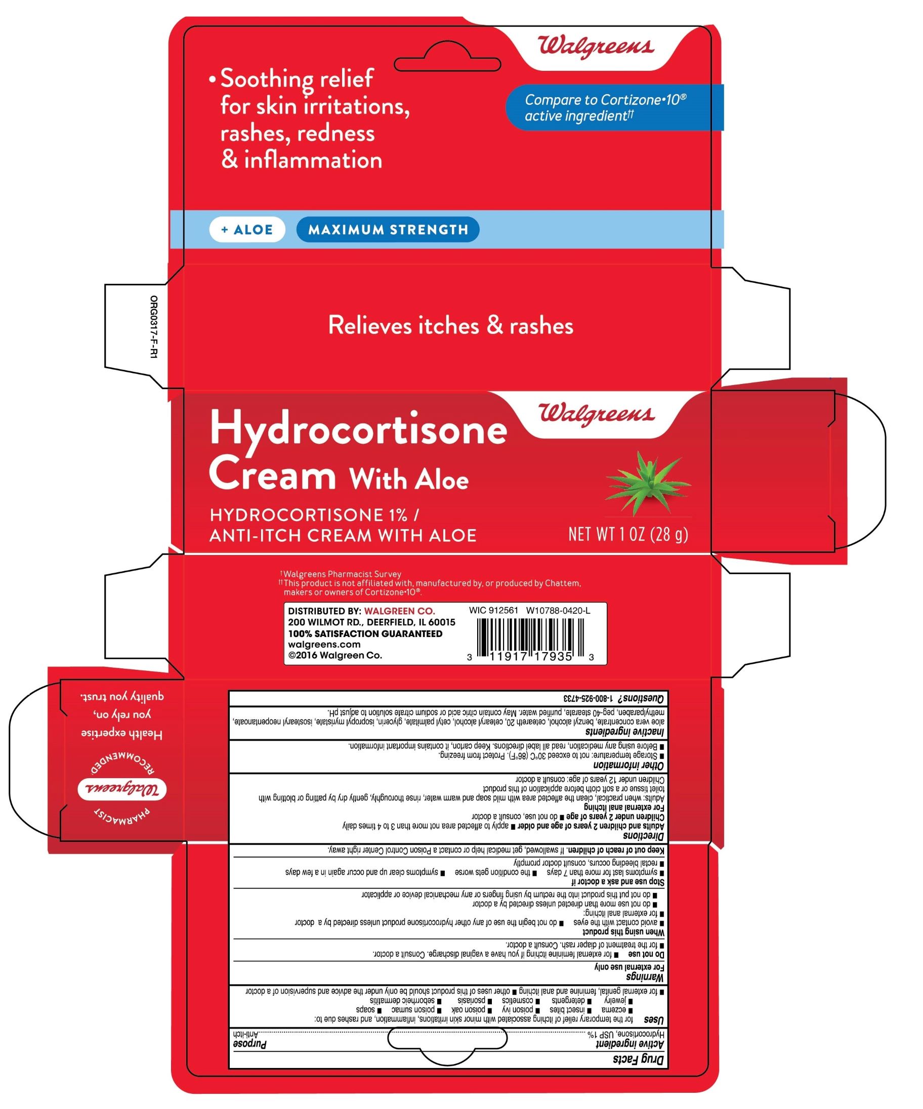 Pill image for Walgreens® 1% Hydrocortisone Cream With Aloe 1oz