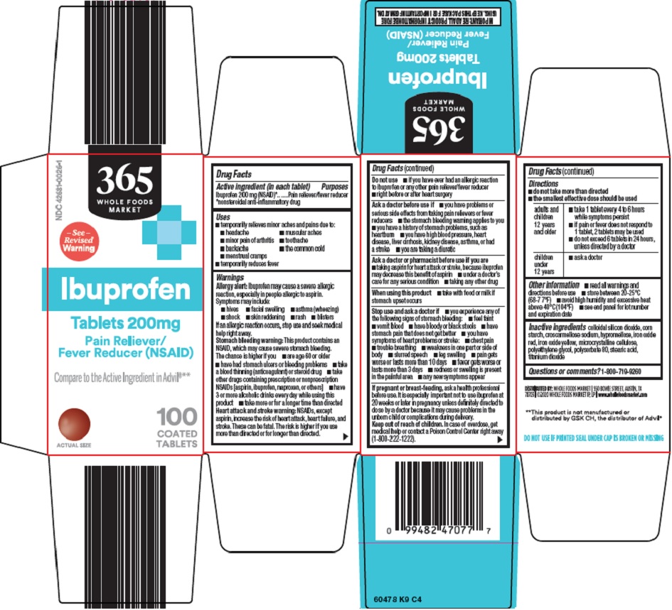 Pill image for 365 Whole Foods Market Ibuprofen Drug Facts