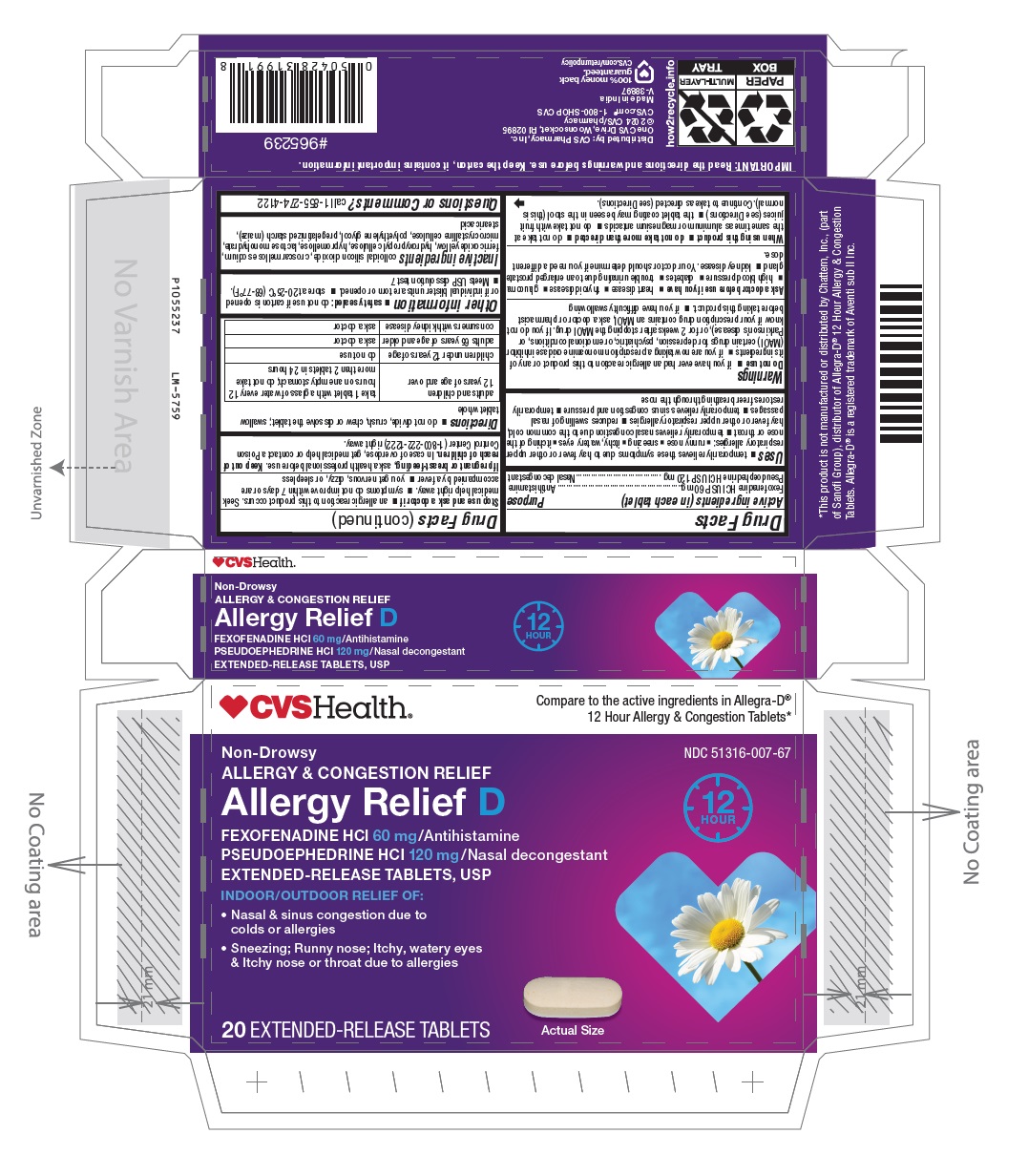 Pill image for Fexofenadine Hydrochloride And Pseudoephedrine Hydrochloride Extended-release Tablets Usp