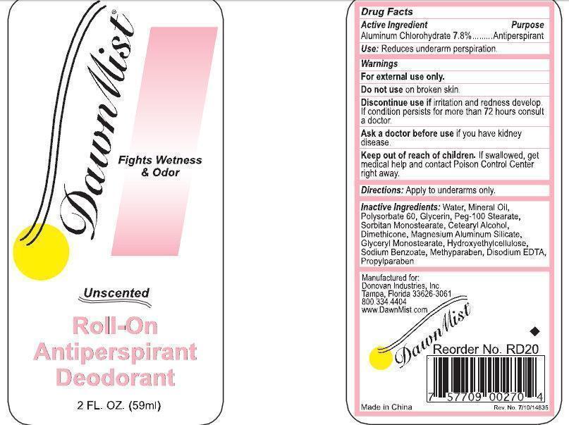 Pill image for Dawnmist Unscented Roll-on Antiperspirant Deodorant