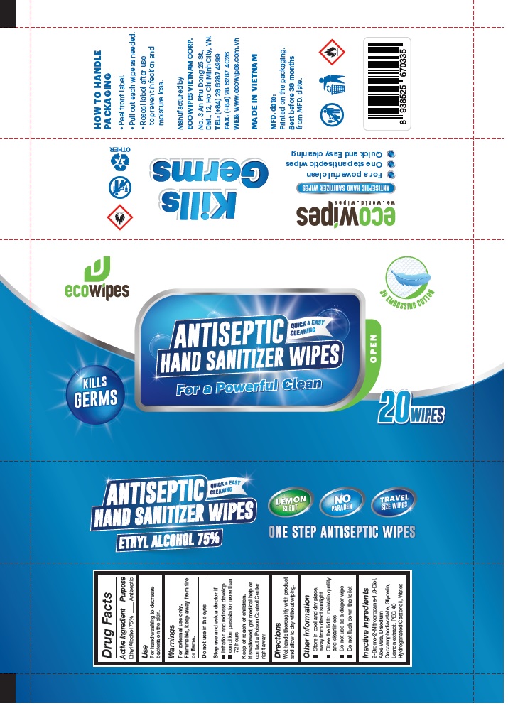 Pill image for Ecowipes Antiseptic Hand Sanitizer Wipes