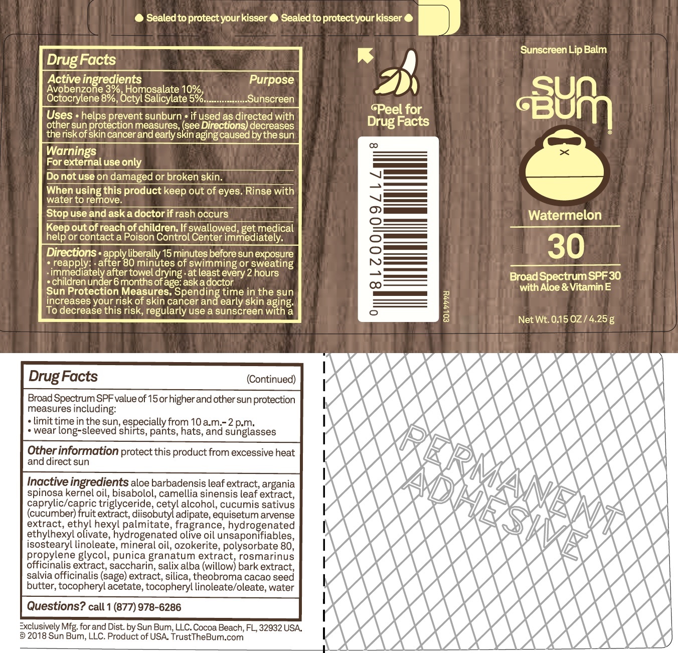 Pill image for Sun Bum Sunscreen Lip Balm Broad Spectrum Spf 30 Watermelon