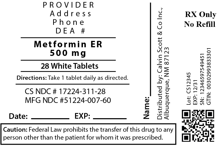 Pill image for Metformin Hydrochloride Extended-release Tablets 500mg