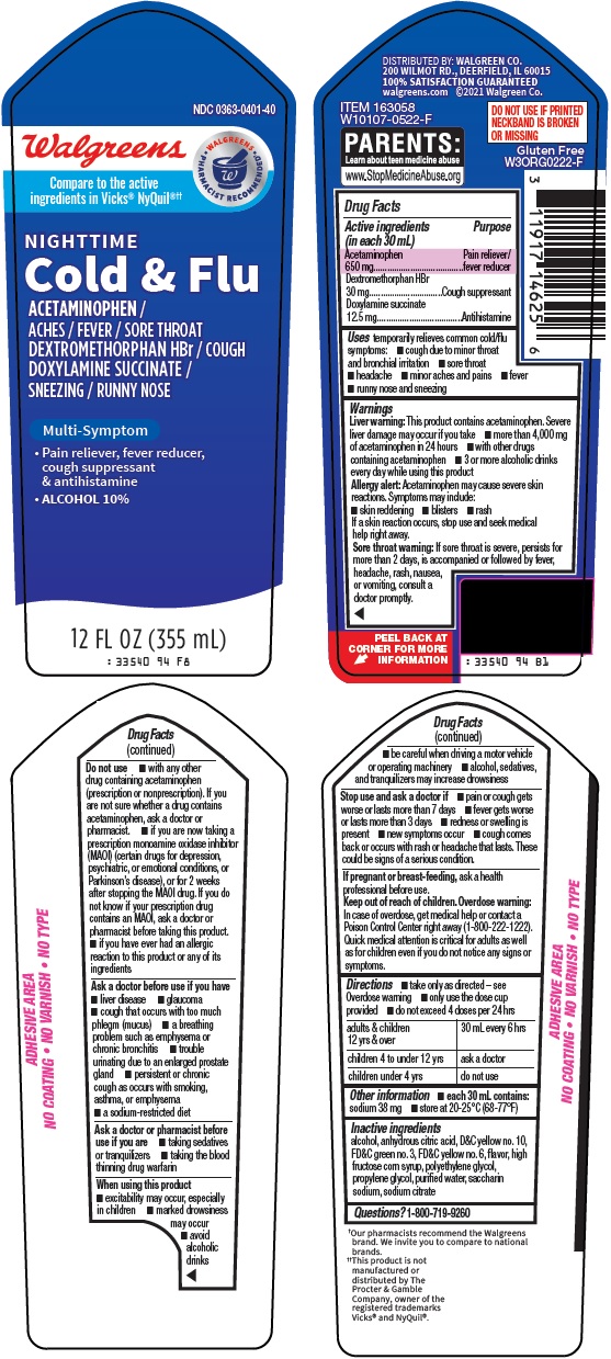 Pill image for Walgreen Co. Cold & Flu Drug Facts