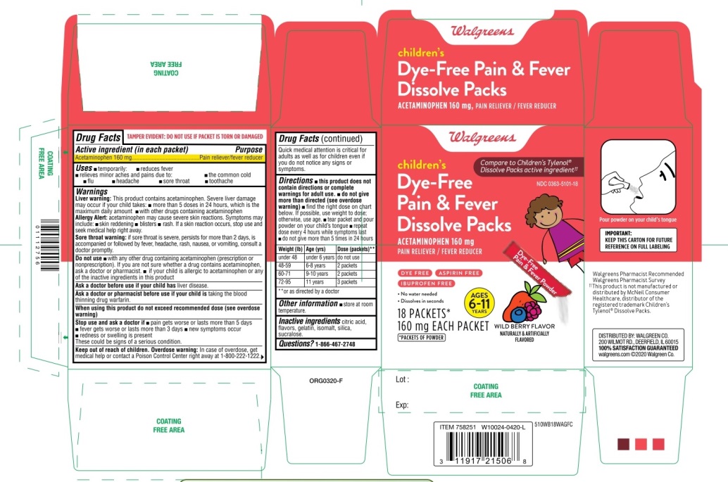 Pill image for Walgreens Children's Dye-free Pain & Fever Dissolve Packs Acetaminophen