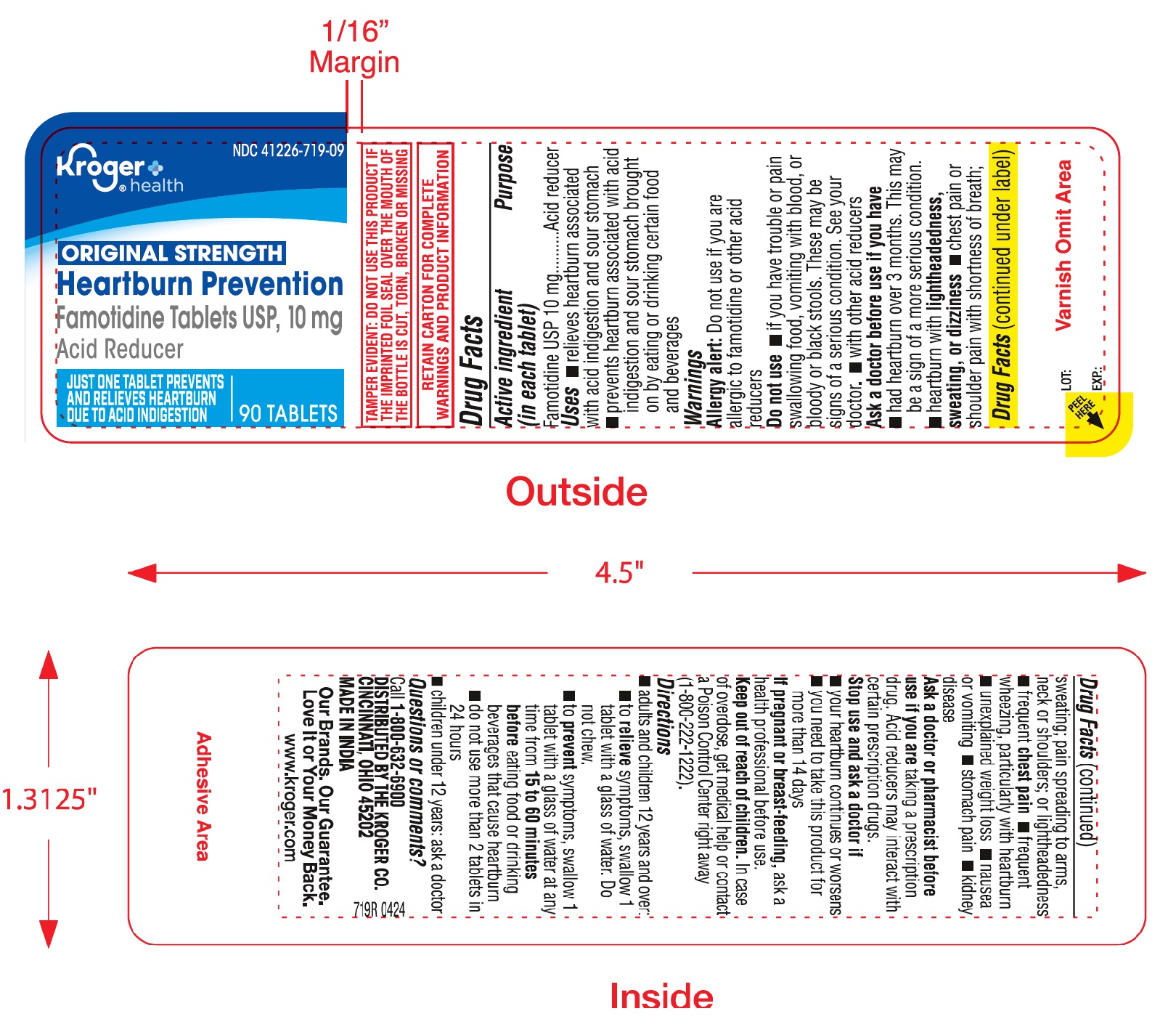 Pill image for kroger famotidine tablets usp 10 mg