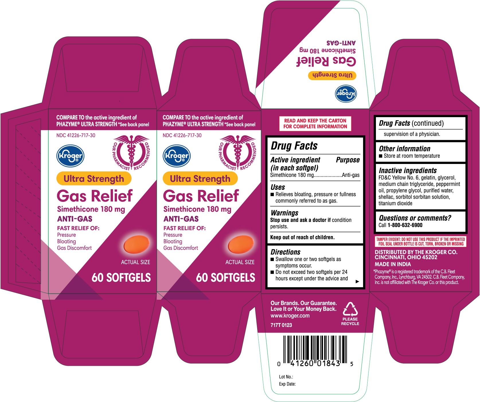 Pill image for 717t Kroger 41226-717 Simethicone Capsules 180 Mg