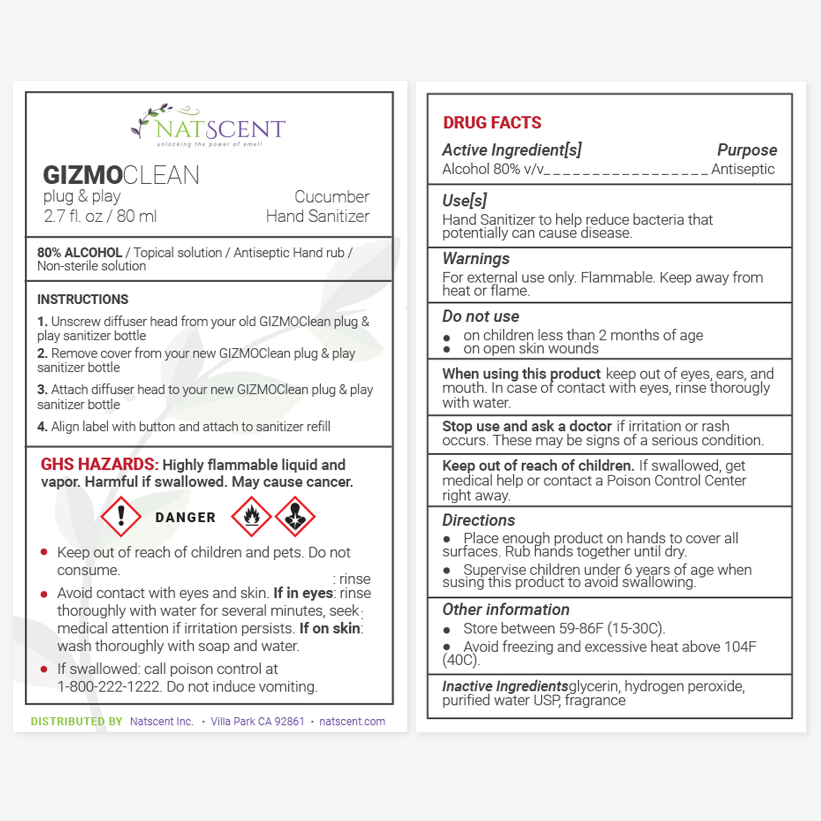 Pill image for Natscent- Alpha Sanitizer Cucumber