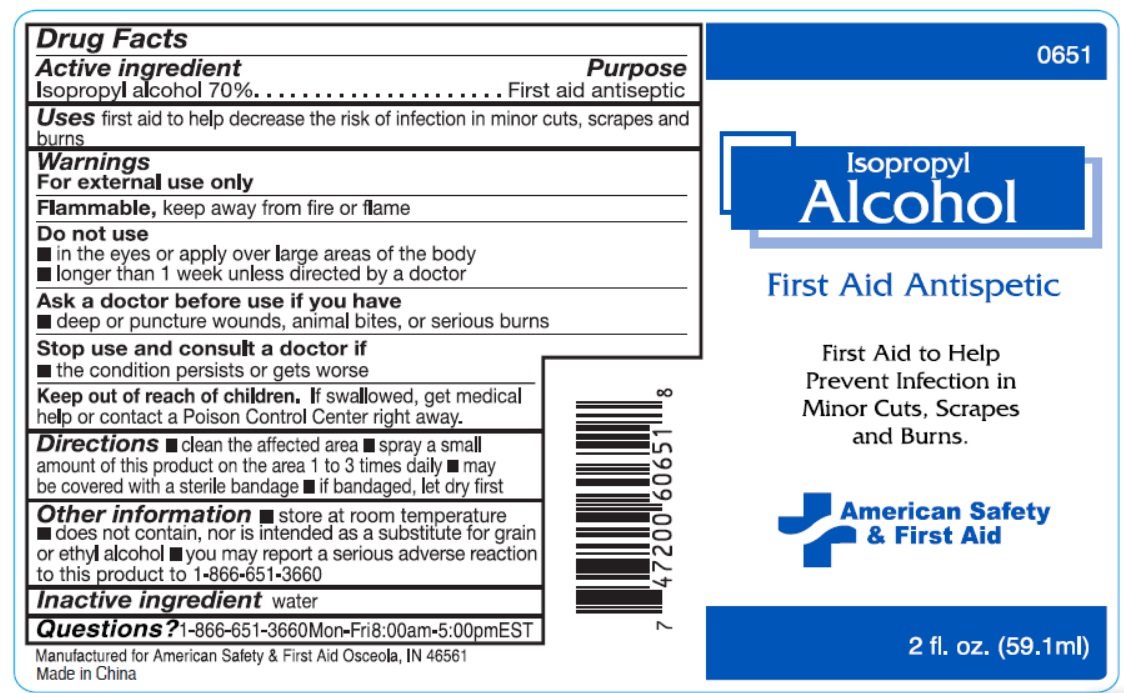 Pill image for 71927-014 American Safety & First Aid Isopropyl Alcohol