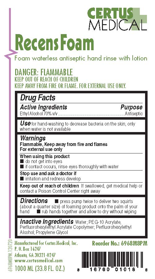 Pill image for Recens Foam 6968 Drug Facts And Label