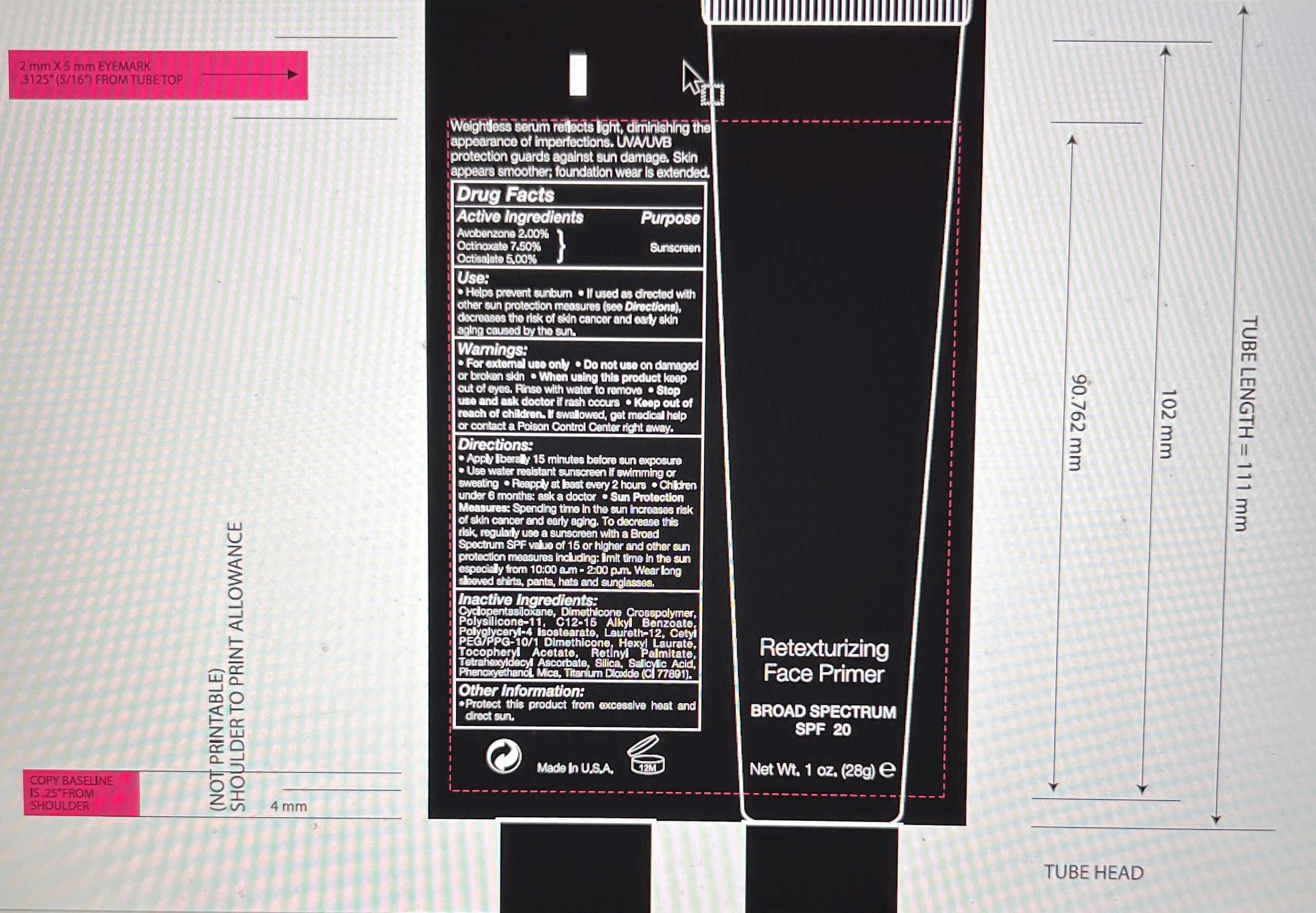 Pill image for Retexturizing Primer Broad Spectrum Spf 20
