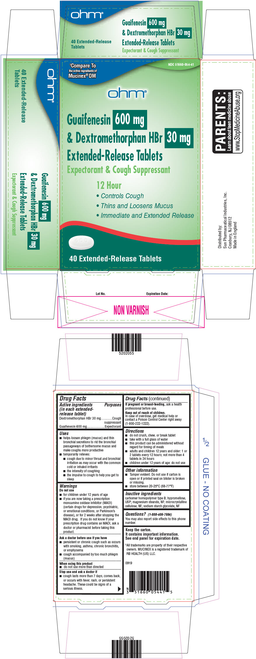 Pill image for Guaifenesin 600 Mg & Dextromethorphan Hbr 30 Mg Extended-release Tablets