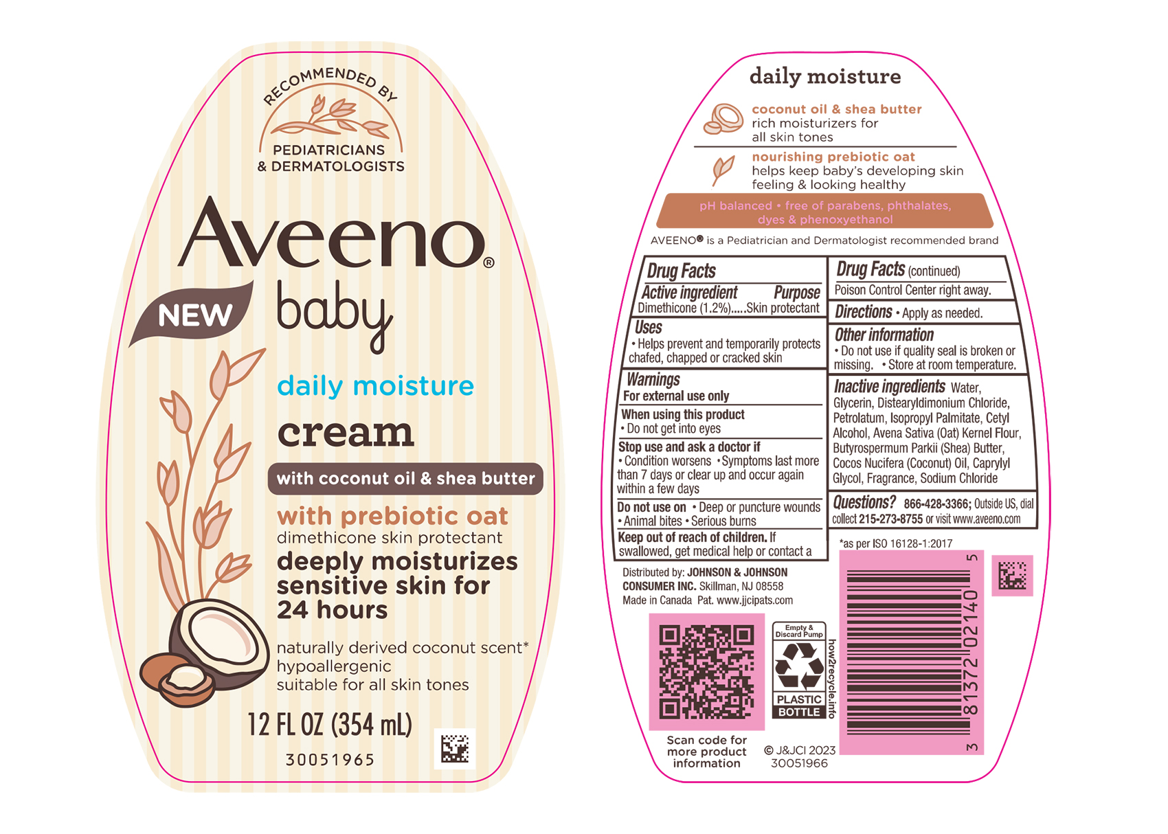 Pill image for Aveeno Baby Daily Moisture Cream With Coconut Oil & Shea Butter