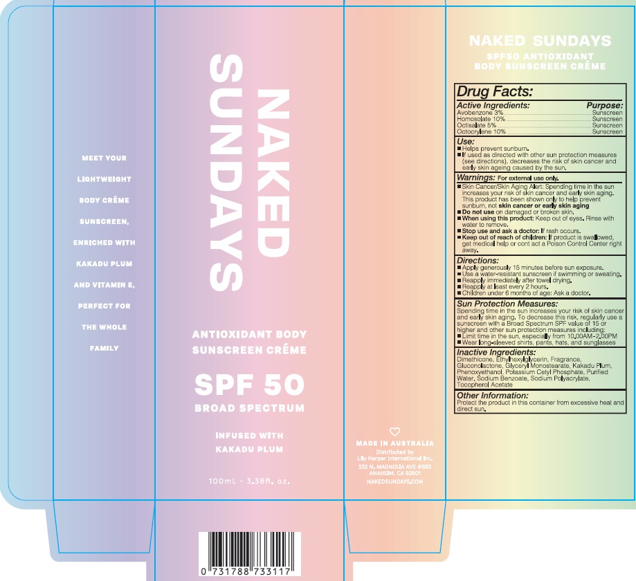 Pill image for Naked Sundays Antioxidant Body Sunscreen Crème Spf 50 Broad Spectrum