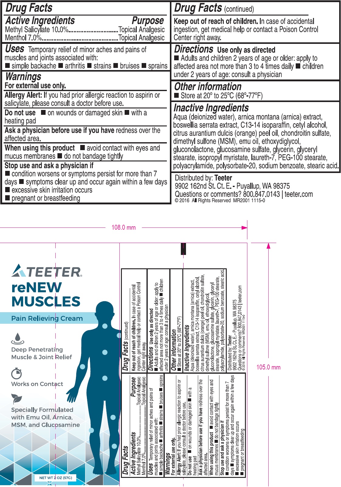 Pill image for Teeter Renew Muscles Pain Relieving Cream