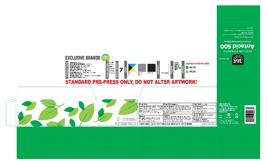Pill image for Whole Foods Regular Strength Peppermint Flavor Antacid Drug Facts