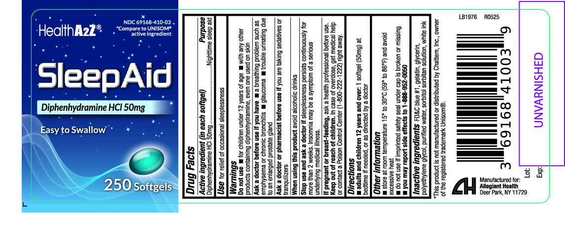 Pill image for 410-sleep Aid Diphenhydramine Hcl 50mg