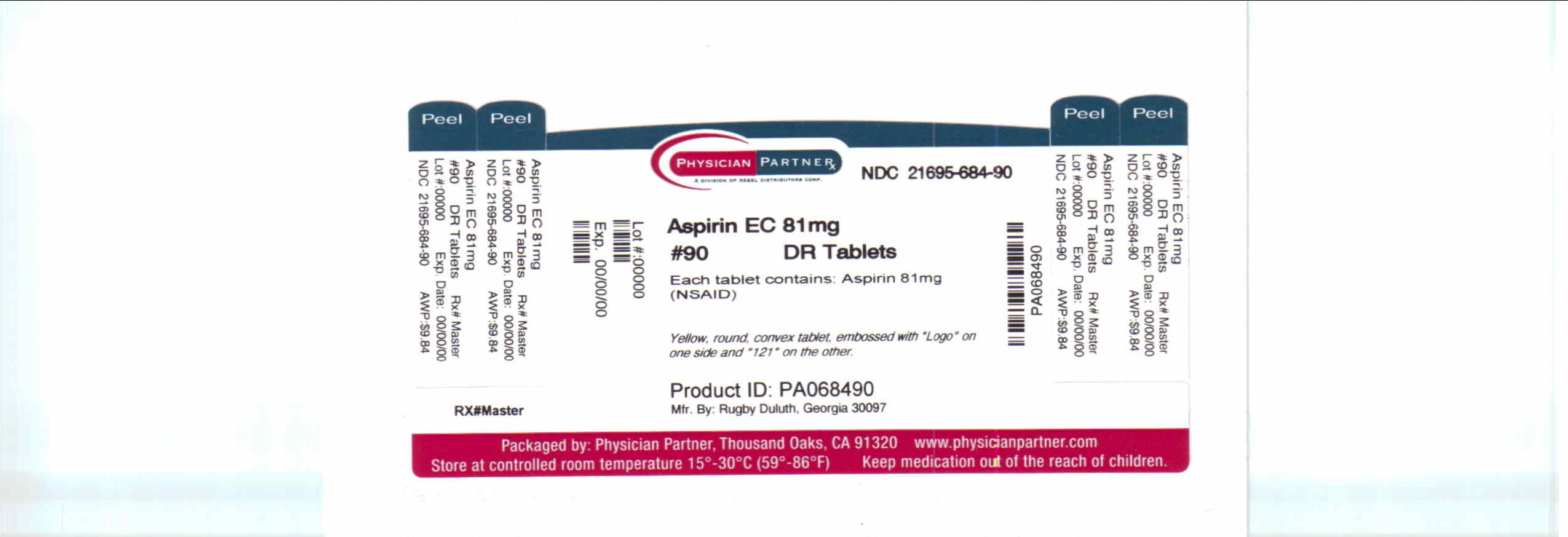 Pill image for Aspirin Ec Tablets, 81 Mg