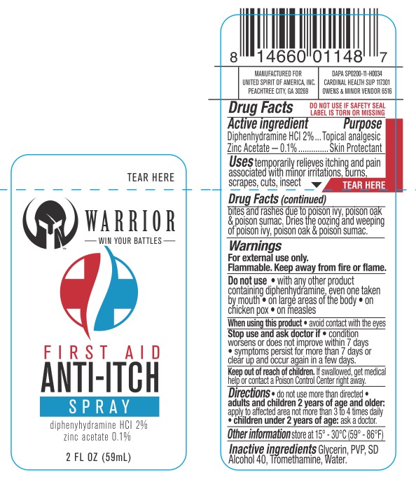 Pill image for Warrior First Aid Anti Itch Spray, Diphenhydramine Hcl 2%, Zinc Acetate 0.1%