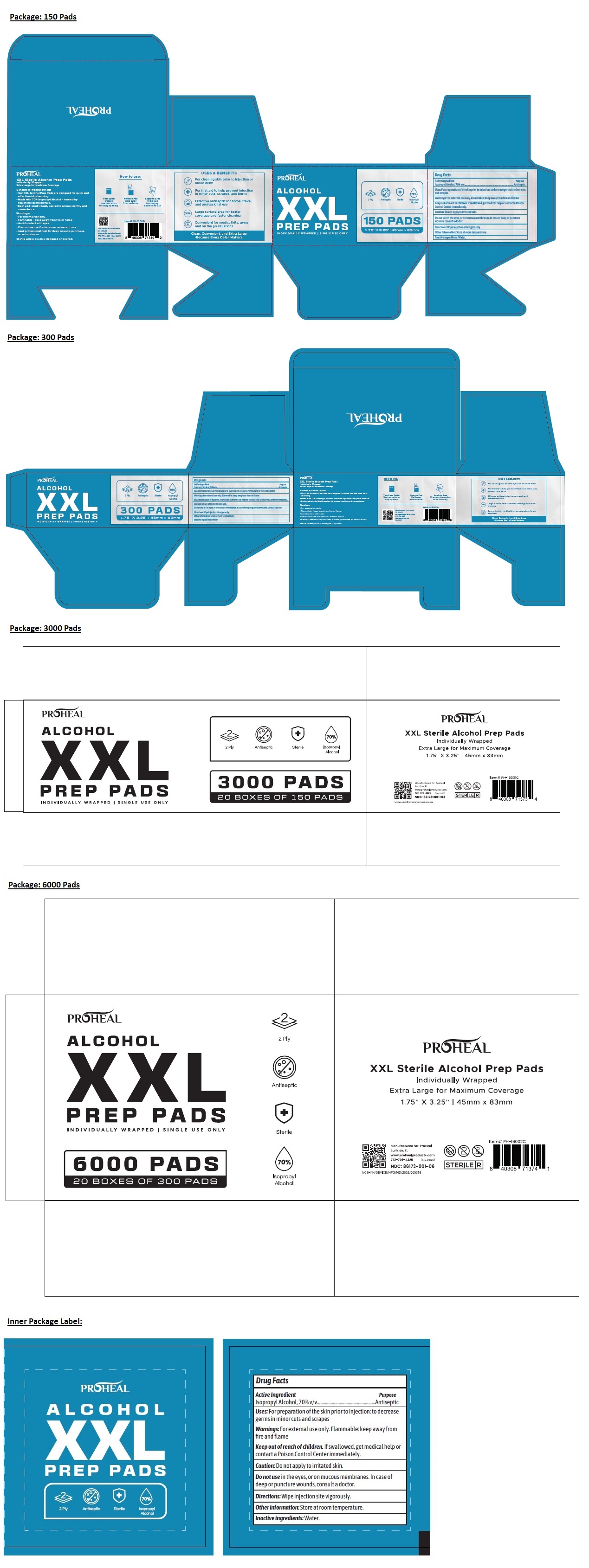 Pill image for Proheal Alcohol Xxl Prep Pads