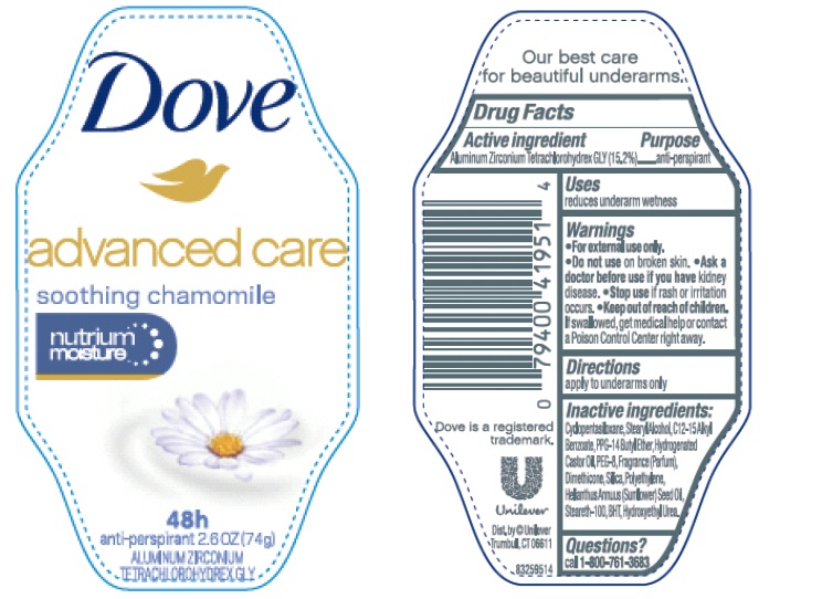Pill image for Dove Advanced Care Soothing Chamomile Antiperspirant Deodorant
