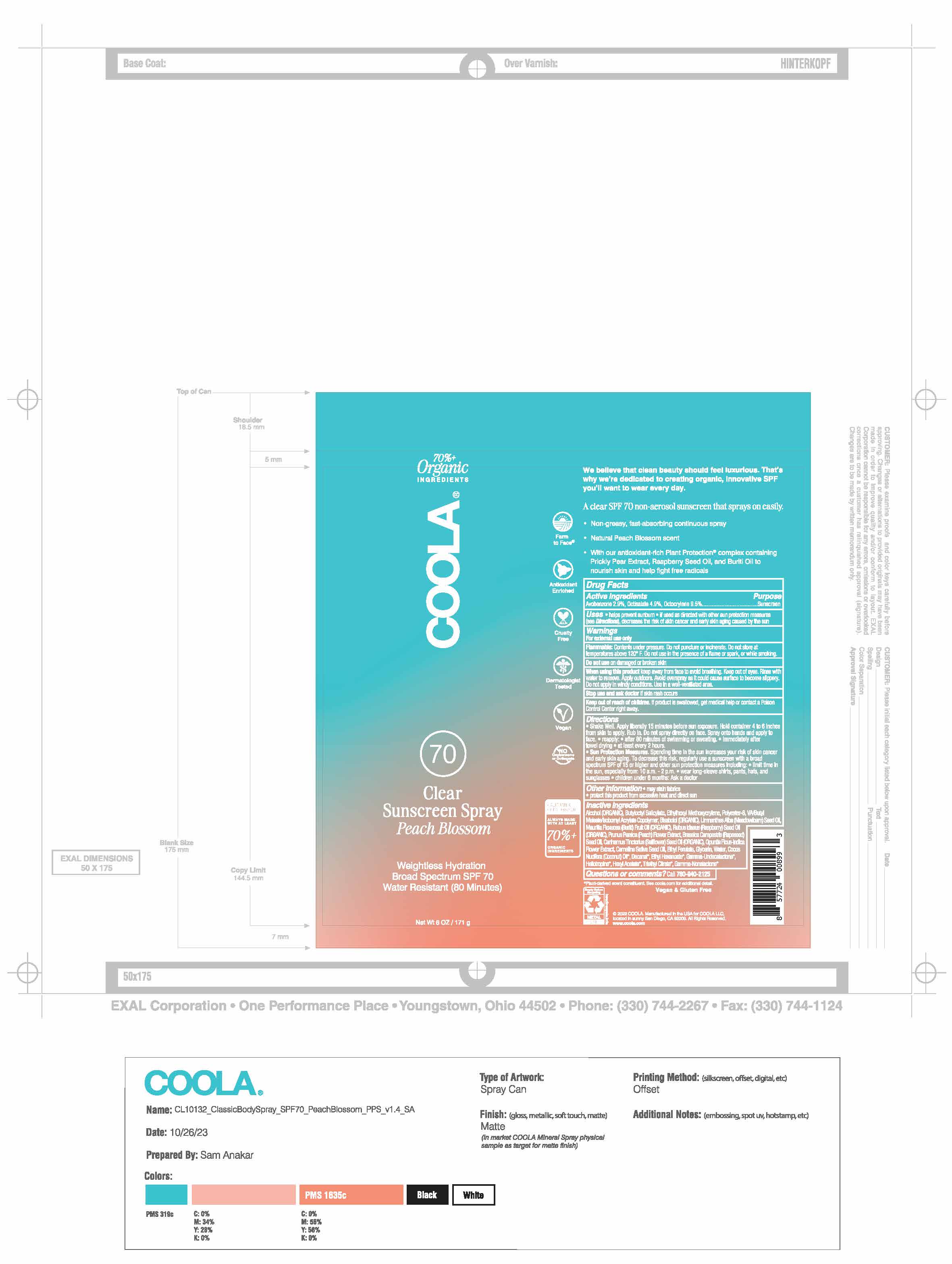 Pill image for Coola Classic Body Spray Spf 70 - Peach Blossom