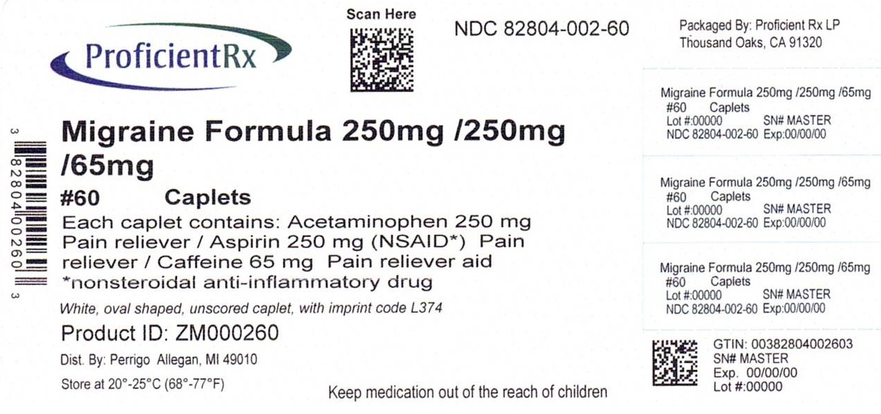 Pill image for migraine formula drug facts
