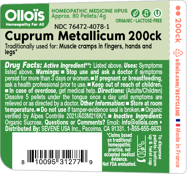 Pill image for Sevene Usa (as Pld) - Cuprum Metallicum 200ck (76472-4078)